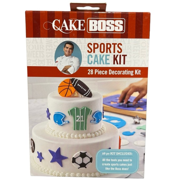 Cake Boss 28 Piece Sports Cake Kit Cookie Cutters New (opened box) Never Used - Picture 1 of 10